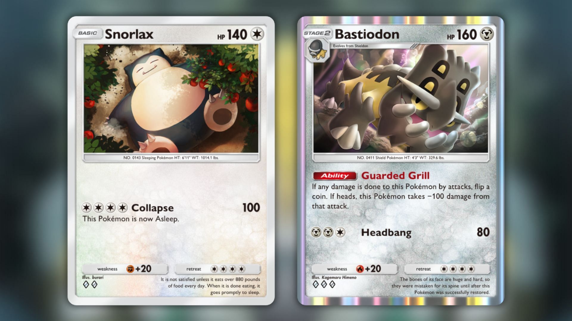 Snorlax and Bastiodon as seen in the game (Image via The Pokemon Company)